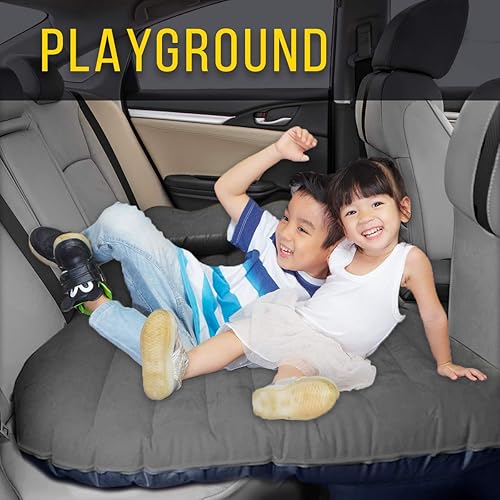 Vista 4 de Zento Deals - Colchón inflable de viaje para asiento trasero de automóvil con 2 almohadas, calidad prémium, ajuste universal Colchón inflable
