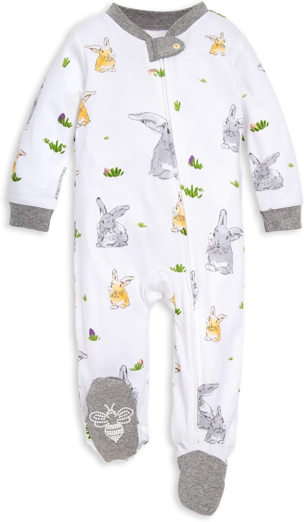 Burt's Bees Baby Boys Sleep and Play PJs, 100% Organic Cotton One-Piece Zip Front Romper Jumpsuit Pajamas
