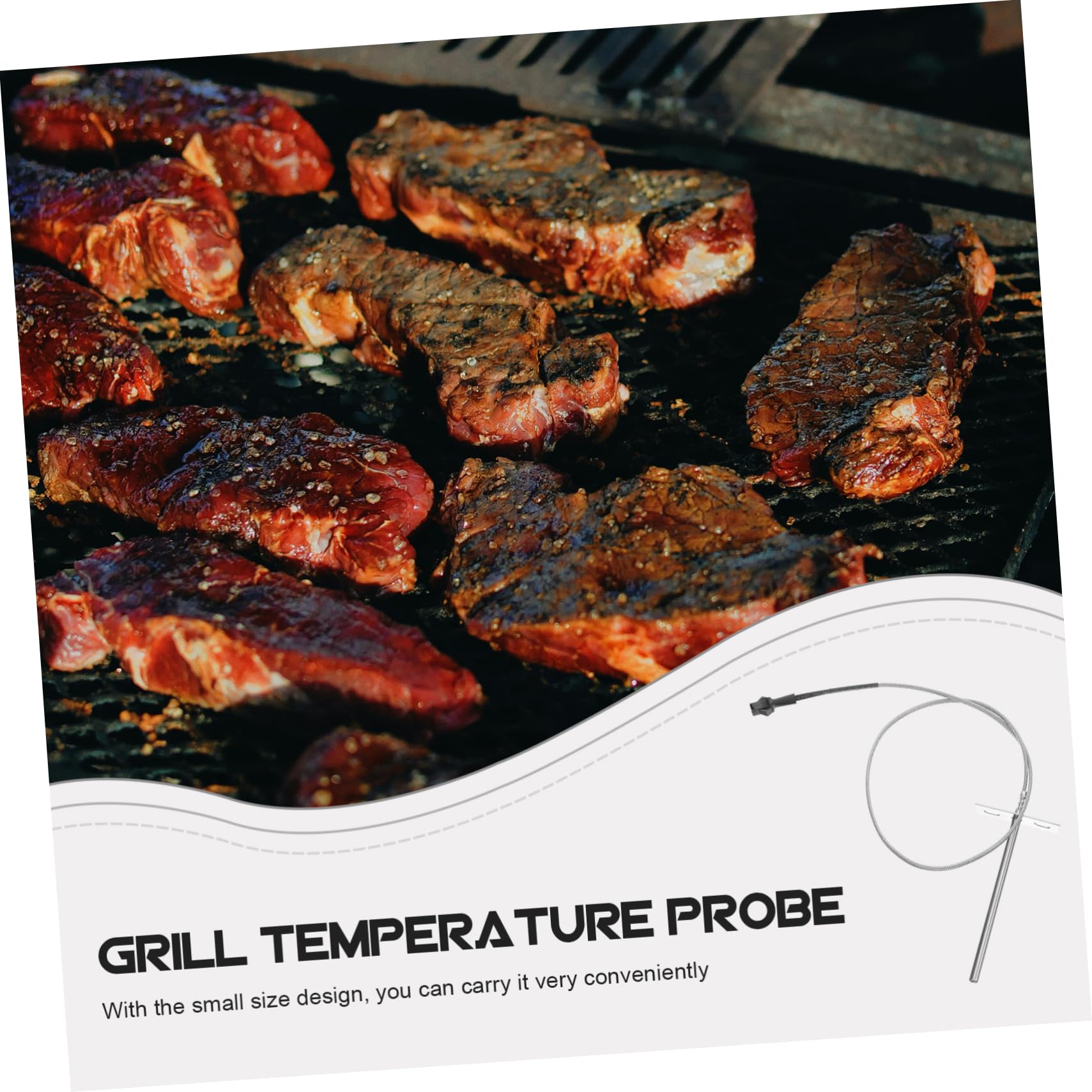 Abaodam 4 Set Termometro cucinando macchina griglia carne sensore temperatura esterno accessori barbecue sonde di temperatura sonda di temperatura sonda temp Acciaio inossidabile Silver