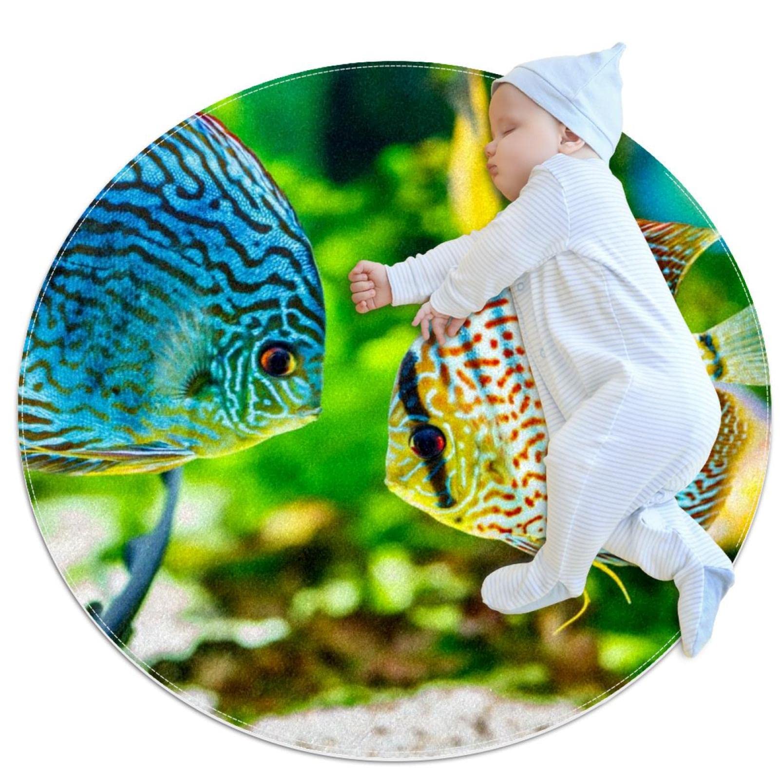 Tapis poisson tapis de jeu pour enfants idée cadeau naissance rond