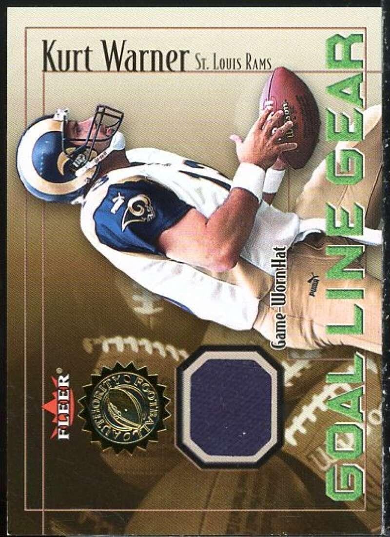 Kurt Warner Hat Card 2001 Fleer Authority Goal Line Gear #56 - Unsigned Football Cards