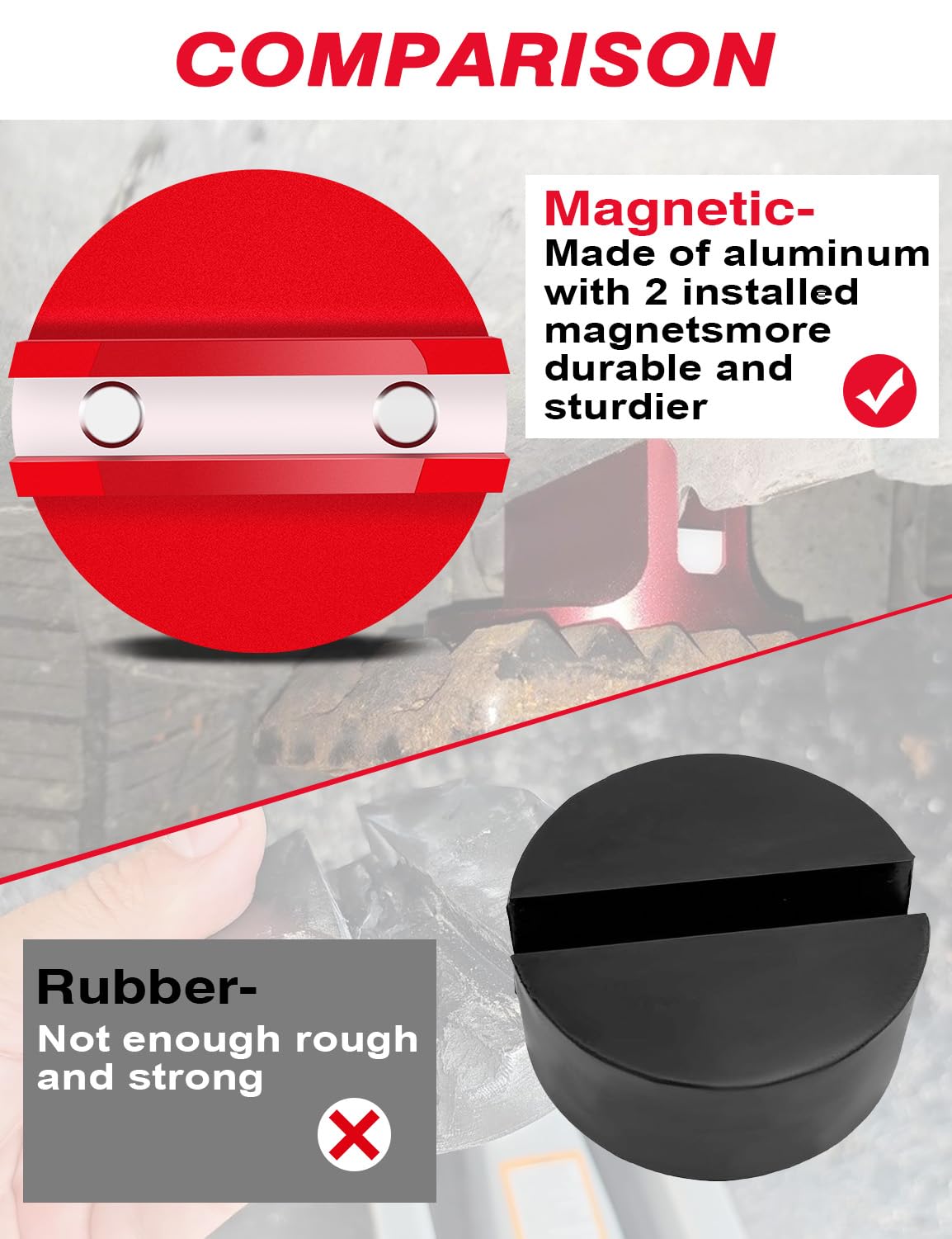 Uniwersalna aluminiowa rowkowana podkładka magnetyczna do podnośnika zaciskowego do spawania szczelinowa podkładka do podnośnika adapter 2 tonowy podnośnik podłogowy kompatybilny z większością