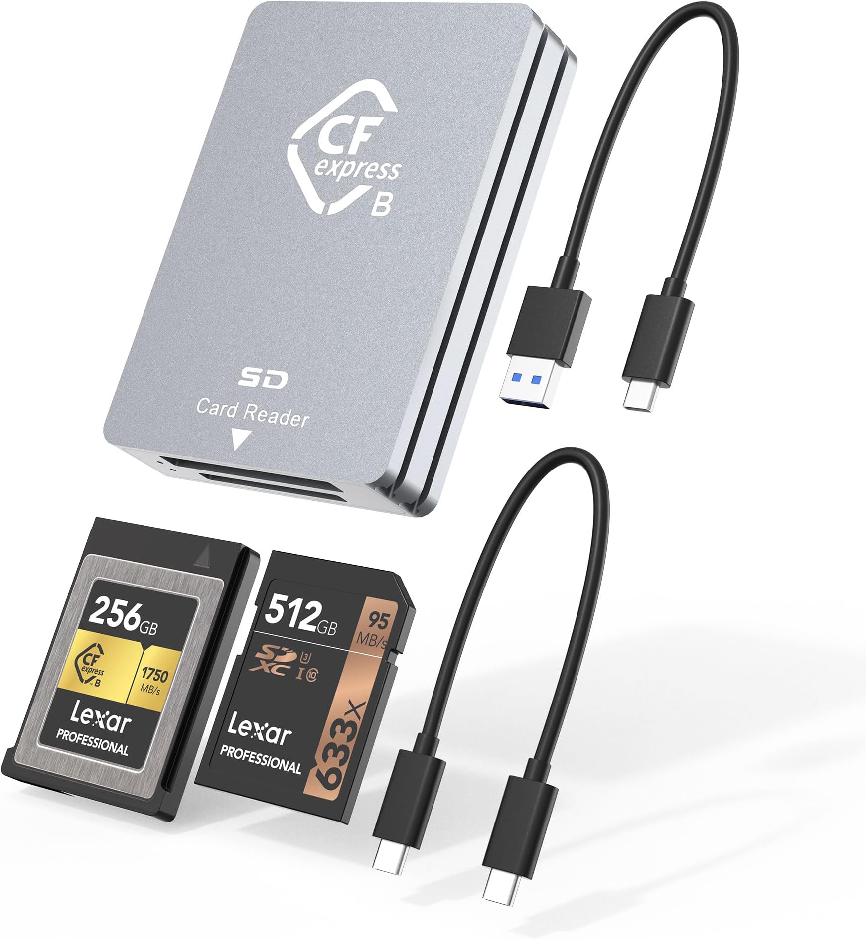 CFexpress Type B/SD Card Reader, 10Gbps USB 3.2 Gen 2 CF Express Card