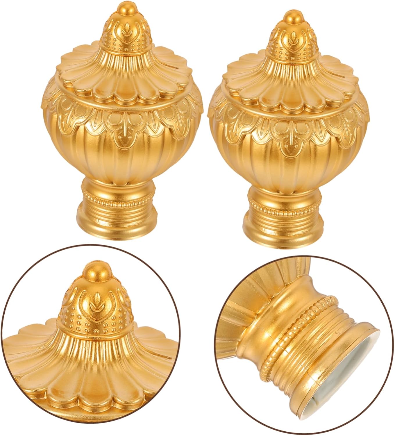 10pcs Retro Style Curtain Rod Finials Diameter Plastic End Caps for Stylish Home Decor Easy to Install Decorative Rod Ends for Window Treatment