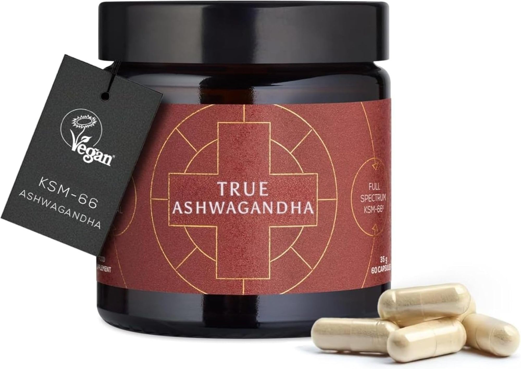 Ancient + Brave True Ashwagandha | 600mg | 60 Capsules | Ashwagandha KMS 66