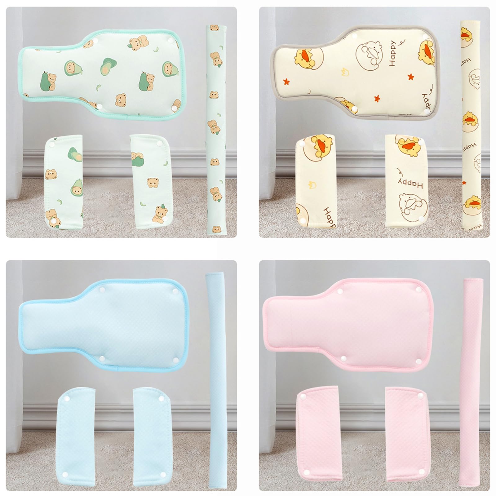 Almohadillas de hombro y entrepierna para cochecitos de bebé, suaves y cómodas, correas para bebés, fáciles de limpiar, para protección de la piel del bebé, equipo para recién nacidos