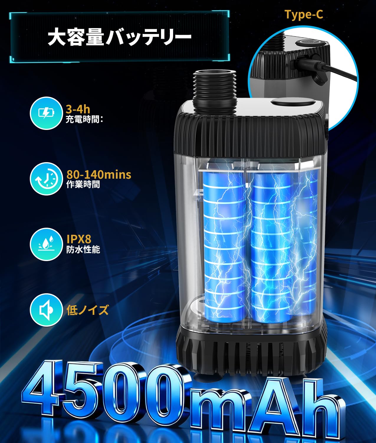 Amazon.co.jp: ポータブルシャワー PAHTTO 電動シャワー 大容量 簡易