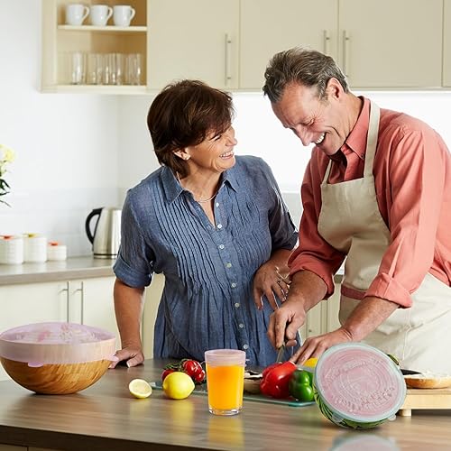 Miniatura 8 de KVK Tapas elásticas de silicona pequeñas, LFGB 100% silicona, tapa de almacenamiento de alimentos más gruesa, reutilizable, a prueba de fugas, apta