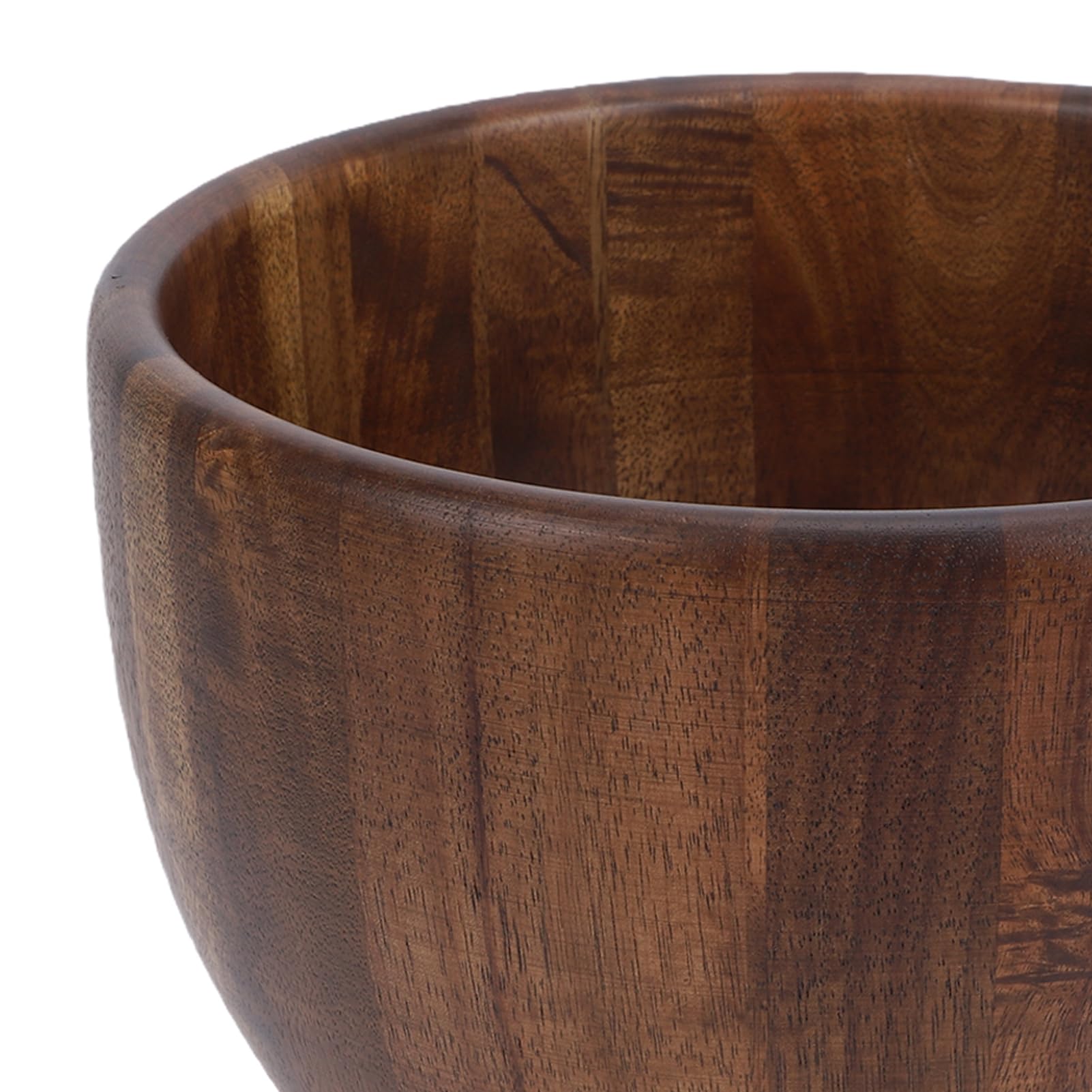 Bewinner Ensaladera de Madera Maciza con Base de Acero Inoxidable, Ensaladera de Madera Hecha a Mano para Cocina, Masa y Batidora de Pie, Gran Capacidad de 4,5 Litros