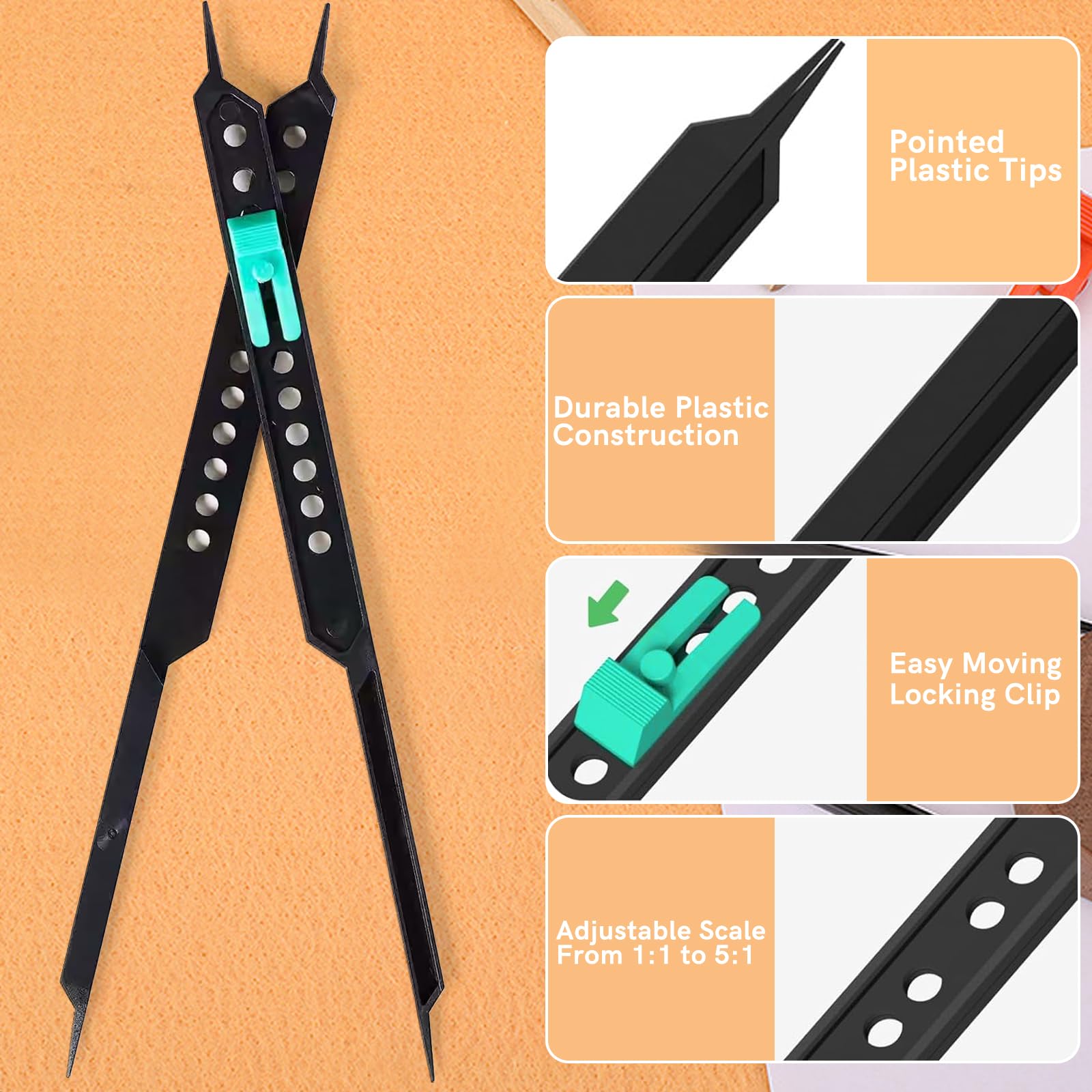 Proportional Dividers for Artists, 10″ Drawing Measurement Caliper ...