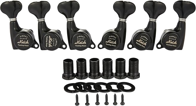 KAISH 181 Gear Ratio Guitar Locking Tuners Machine Heads Guitar Locking Tuning Keys Pegs for Strat/Tele/LP/SG most Electric or Acoustic Guitars Black