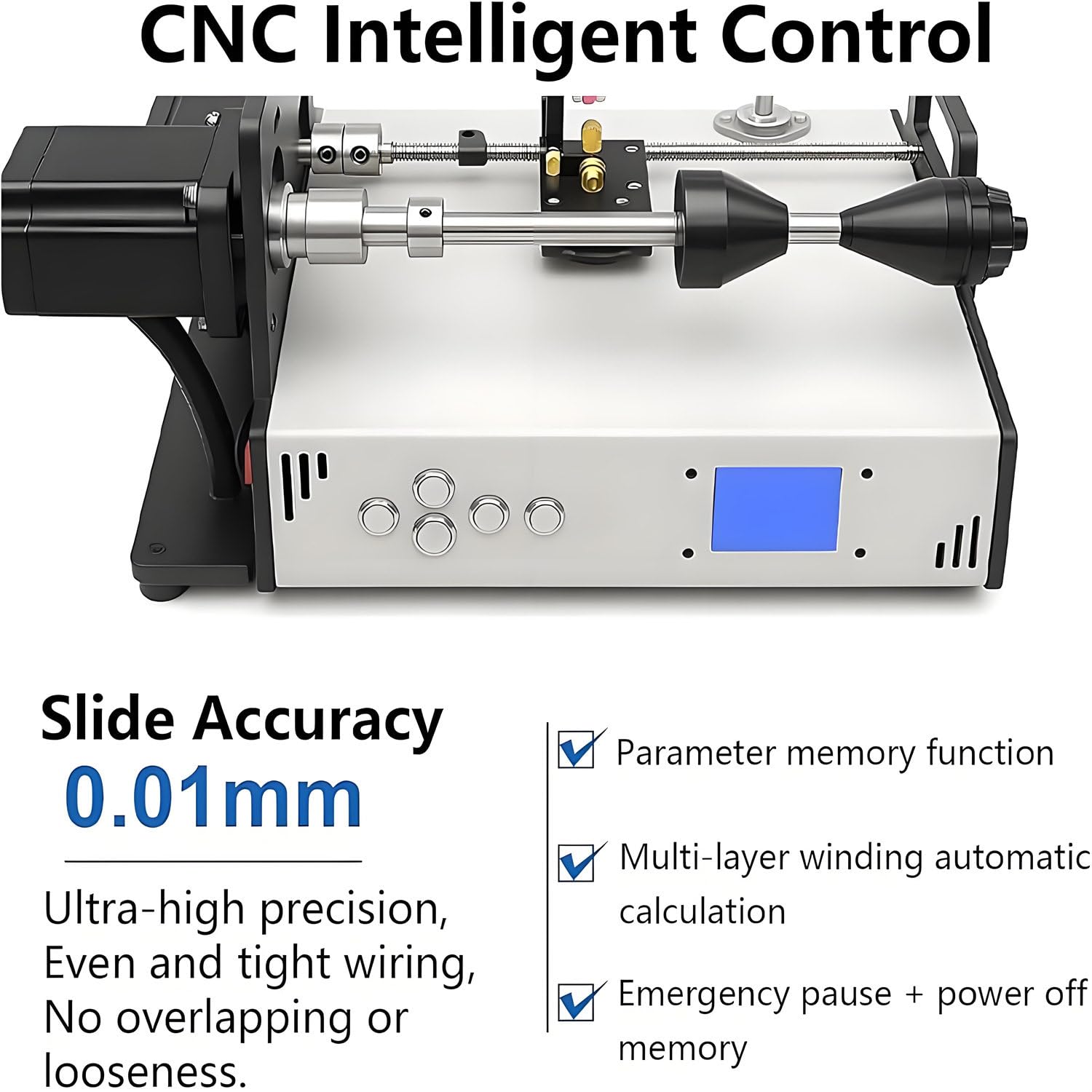 Máquina automática de bobinado de bobina con alineación automática de alambre, LCD de grado industrial, 18-46 AWG, para bobinador de línea de pesca y bobinado de cables