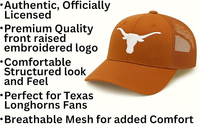 Gorra Trucker Ajustable con Logotipo de Universidad de Texas miniatura 5