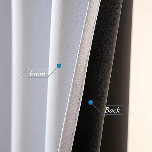 Miniatura 6 de MIULEE Cortinas 100% opacas de 90 pulgadas de largo para dormitoriosala de estar, cortinas de ventana de 1 capa con ojales para oscurecer