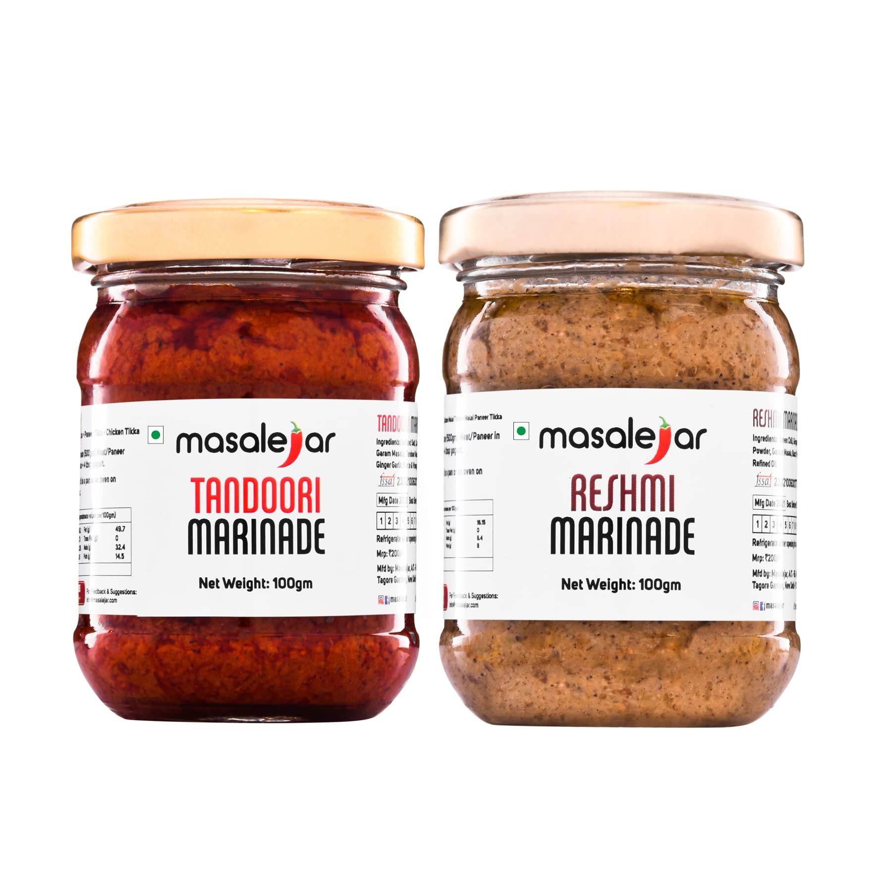 Masalejar Car-o-bar Combo | Tandoori Marinade + Reshmi/Malai Tikka Marinade | Ready to Cook Spice Mix | Just Mix & Cook | Chicken Masala | Paneer Masala | Curry Masala | Pack of 2X100gm (B09RZSSVBR) Amazon Price History, Amazon Price Tracker