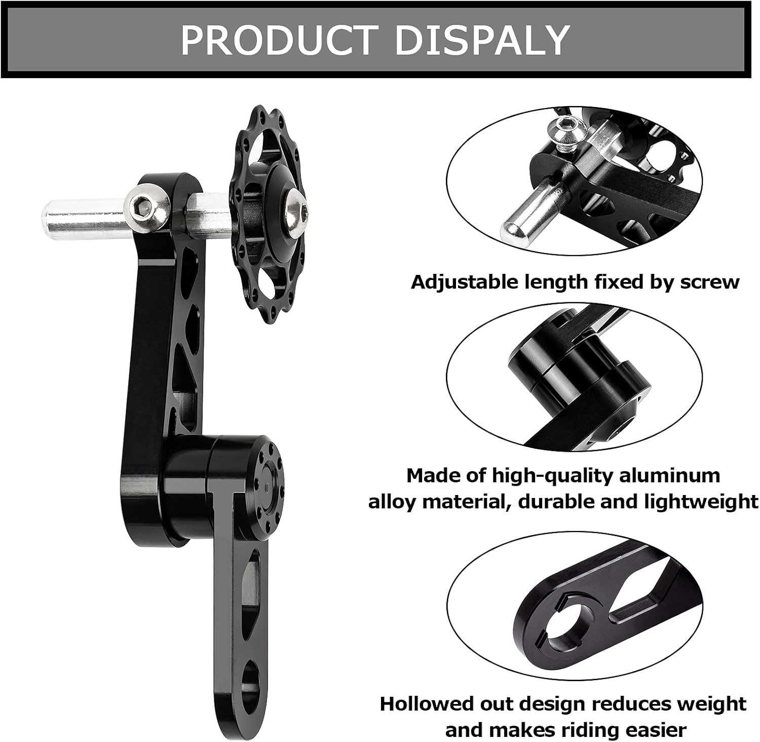PSLER Bike Single Speed Chain Tensioner, Aluminum Alloy Bicycle Chain Guide with Derailleur Hanger, Foldable Bike Chain Stabilizer Replacement for MTB Road Cycling Accessories