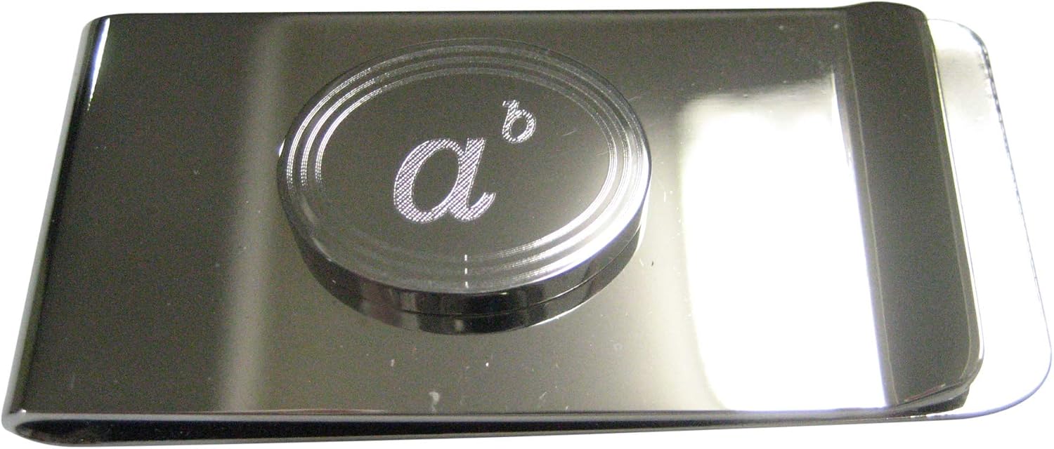 Kiola Designs Silver Toned Etched Oval A to The Power of B Money Clip