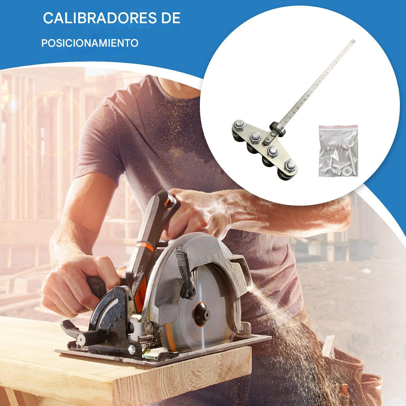 Guía De Posicionamiento Para Medición Calibrador de Medición con Carril | Herramienta De Corte De Carril Guía Para Talleres De Construcción Industrial Carpintería Metal Y Bricola