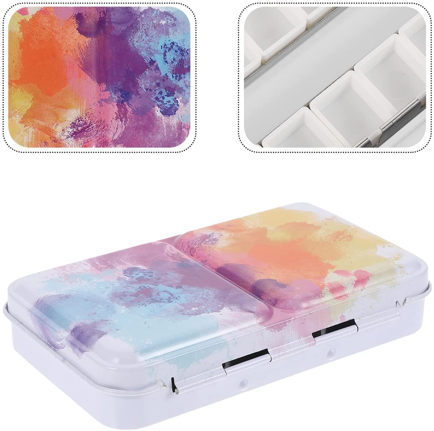1 zestaw paleta farb puste pudełko akwareli pusta taca na farbę DIY przenośny artysta podróży akwarela pudełko pigmentowe kolorowe (kolor: kolorowy) (kolorowe)