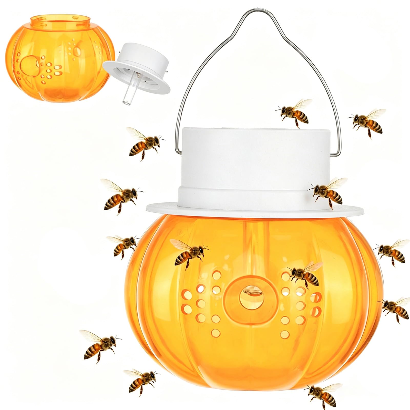 Fruit Fly Traps Indoor/outdoor, Fruit Fly Trap Effective No Baited Indoor,Fruits Catcher Trap Reusable Fruits Traps, Non-Toxic Kitchen & Orchard Pest Control,Easy to Use for Kitchen,Home (B-1PCS)