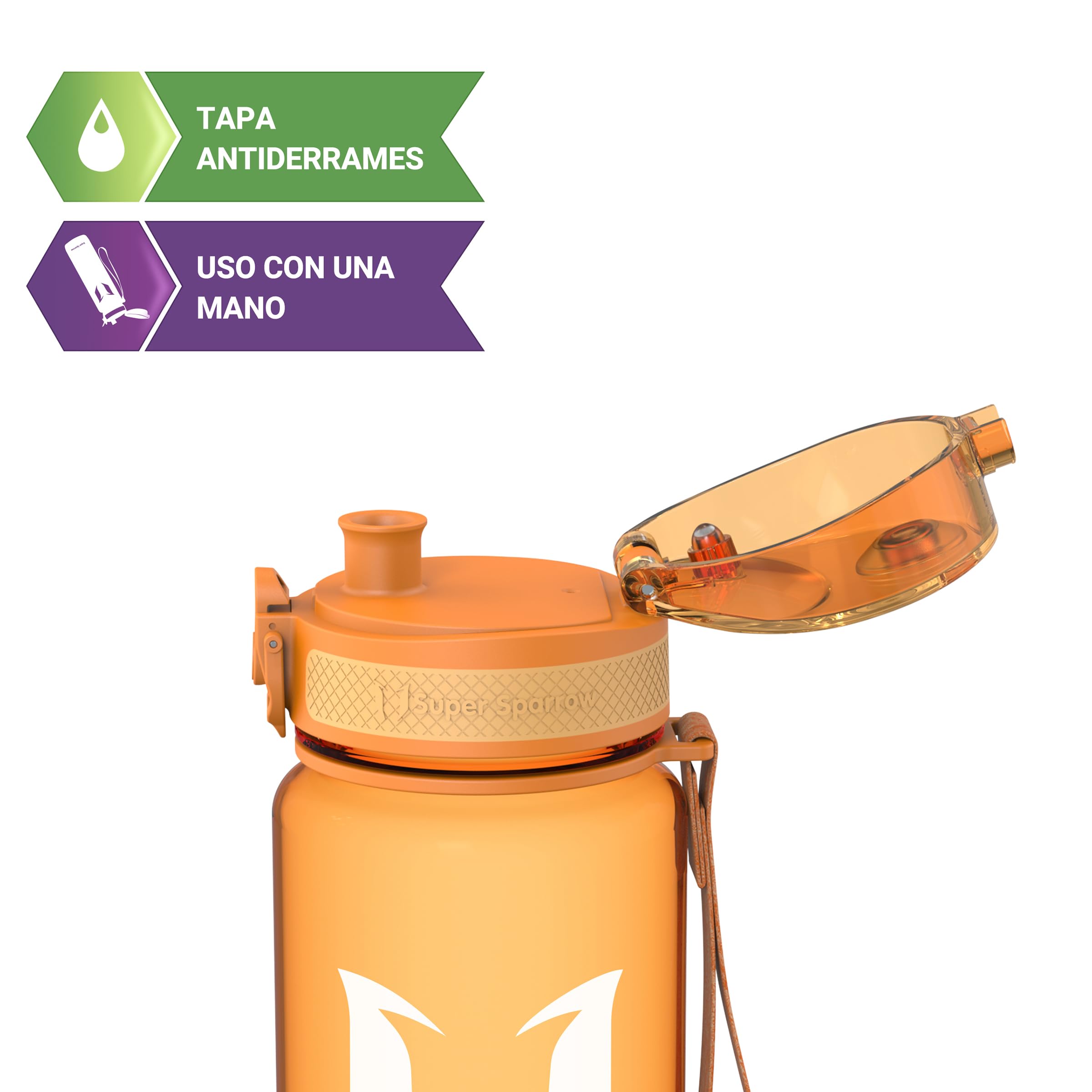 Super Sparrow Borraccia Sportiva & Bottiglia Bambini Senza Perdite - 350ml/500ml/750ml/1L/1.5L - Senza BPA