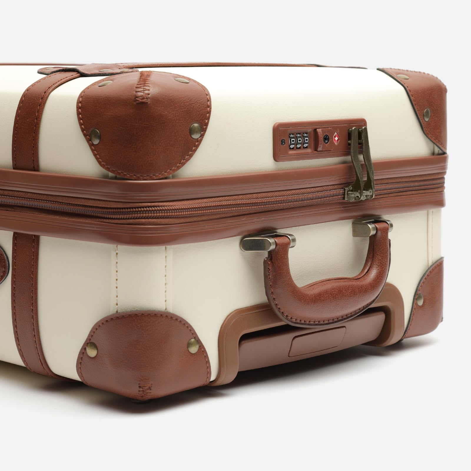 MISAKO Valigia in tessuto da Viaggio Vintage Beige Unisex – Bagaglio elegante morbido semirigido di 55 X 35 X 21 cm di 4 ruote