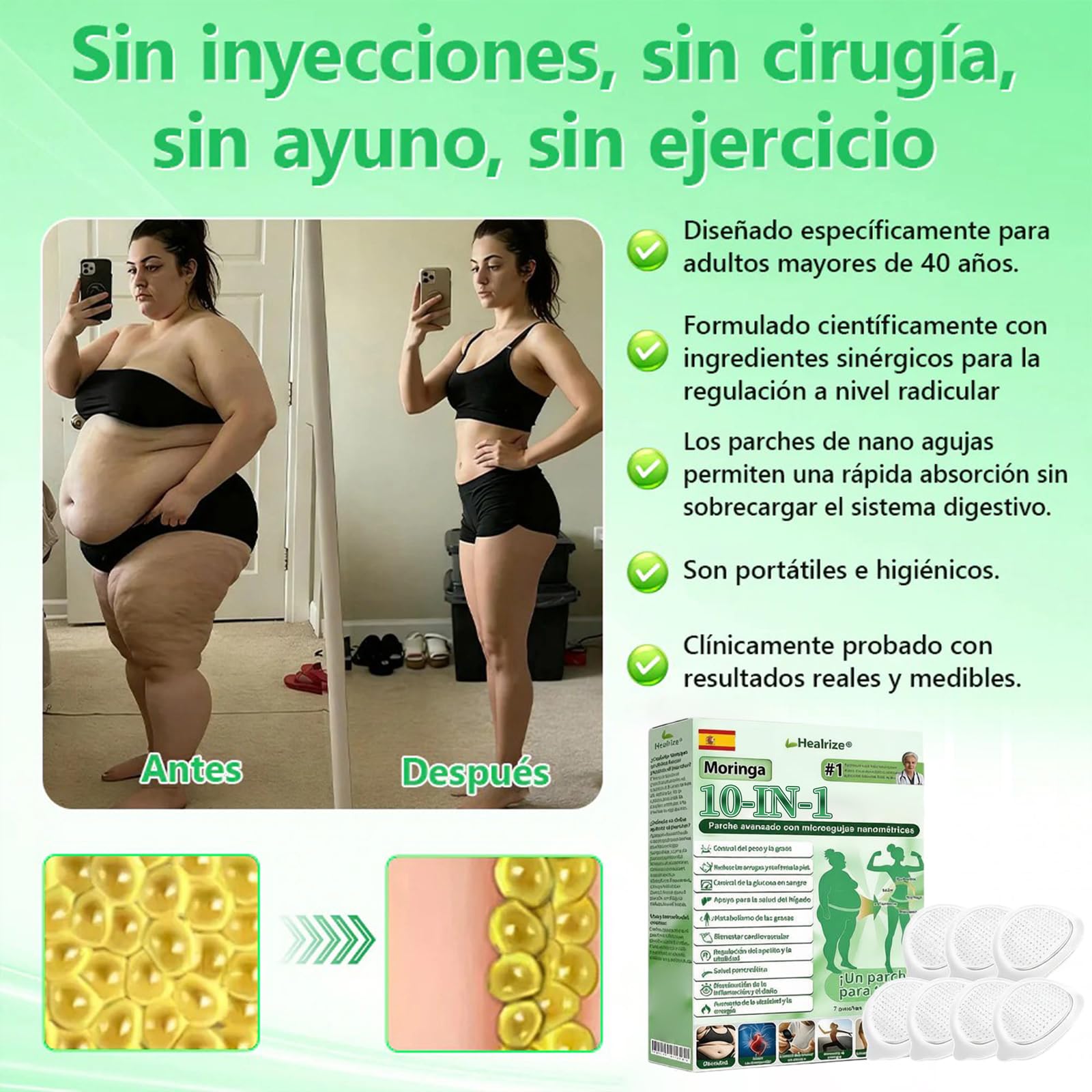 Healrize Moringa NAD+ Parche Avanzado, Healrize Parches, para hombres y mujeres (2 Caja) - 3