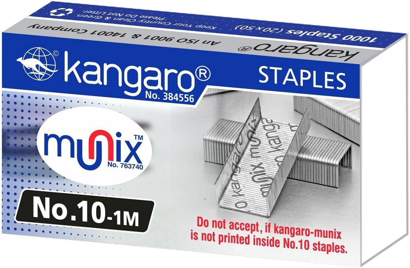 Kangaro Desk Essentials NO. 10-1M Heavy Duty Steel Wire Staple Pins | 1000 Staples | Perfect for Office, Home & School | Pack of 20 craftree (20) 3
