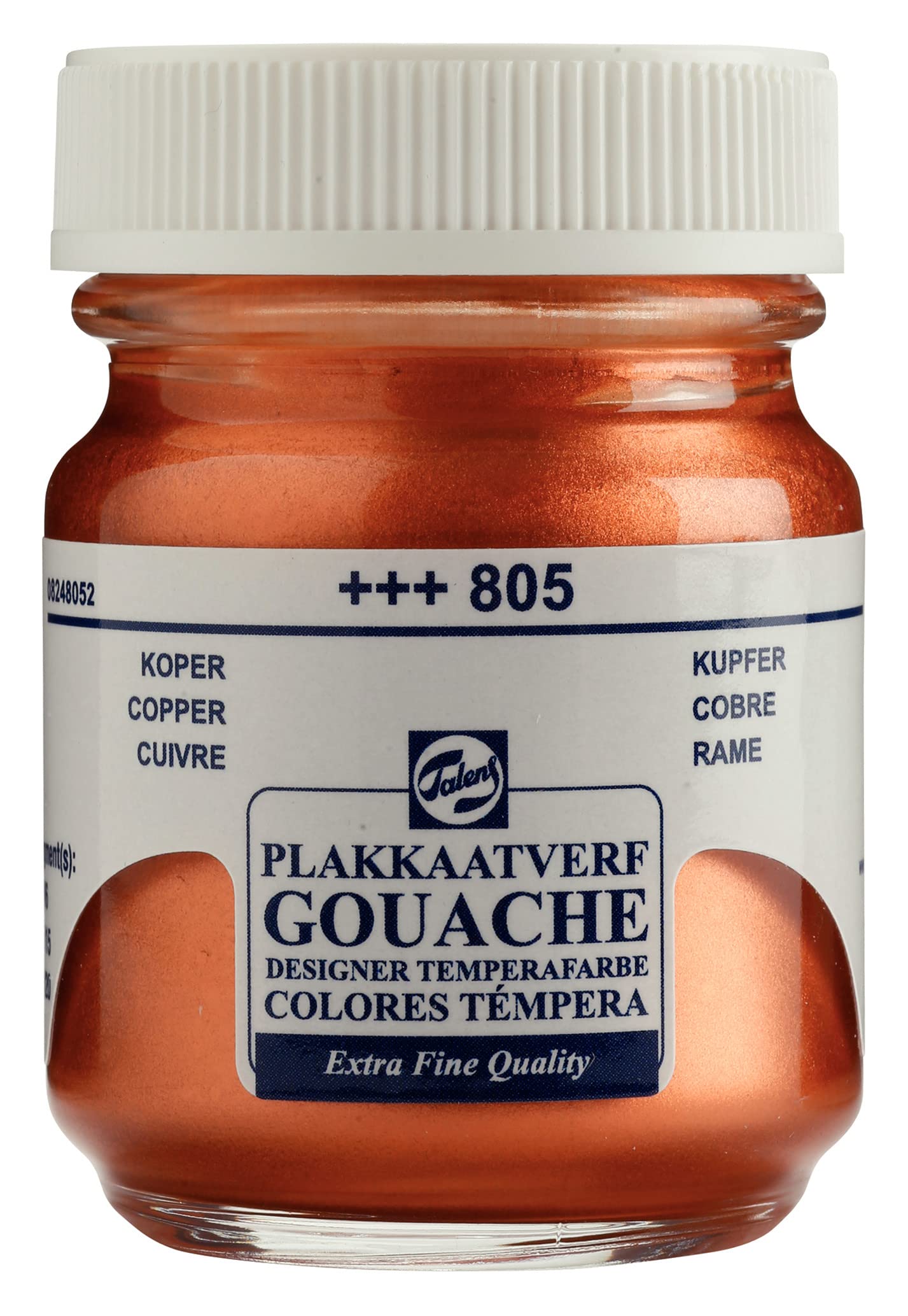 Talens Gouache Extra Fine Quality - Copper 805-50 ml Bottle - Highly Pigmented Matt Finish - Smooth Consistency