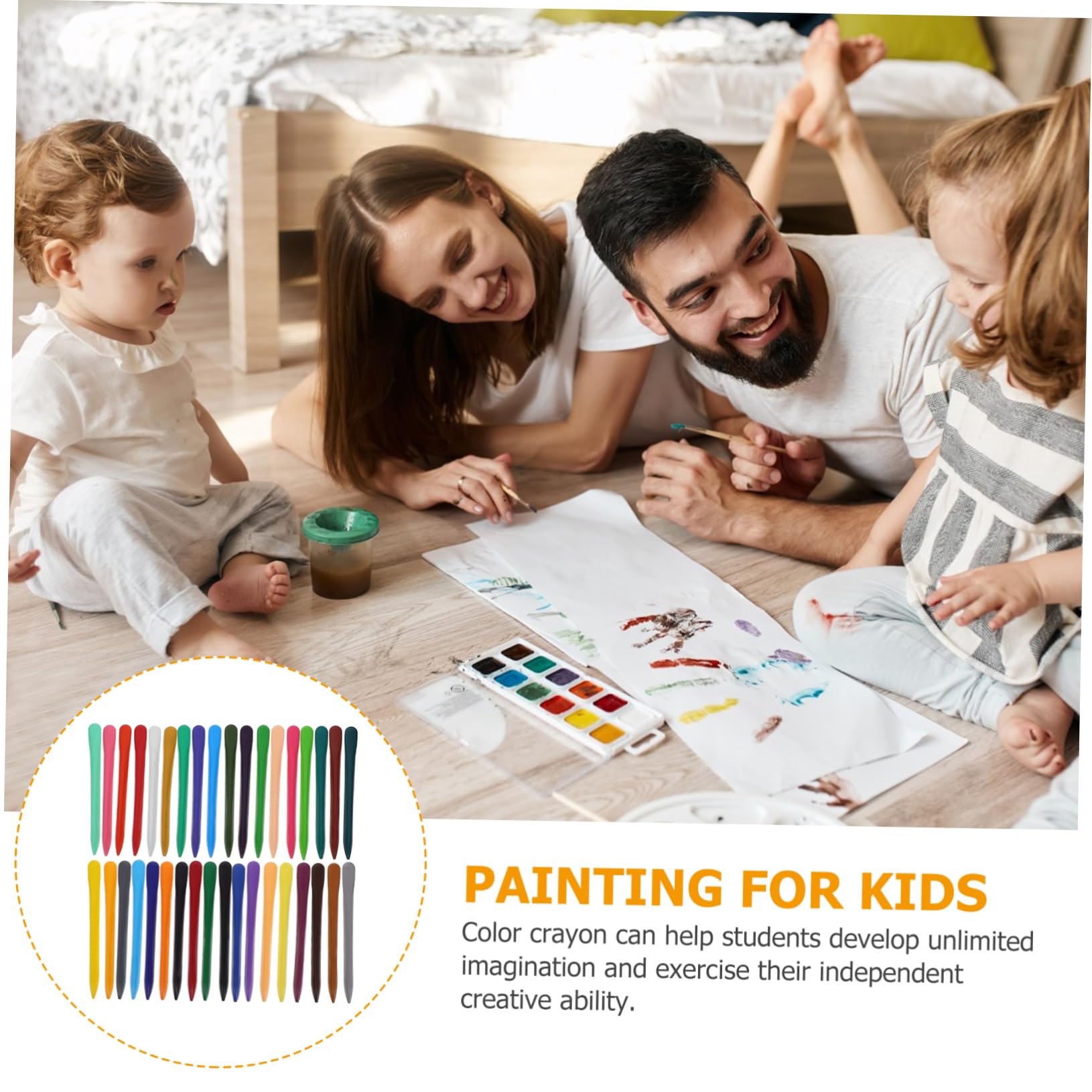 BEBEMOKO Portable Drawing Crayon Set 36 Colors Easy to Use Sturdy Materials Great for Boys and Girls' Creative Fun
