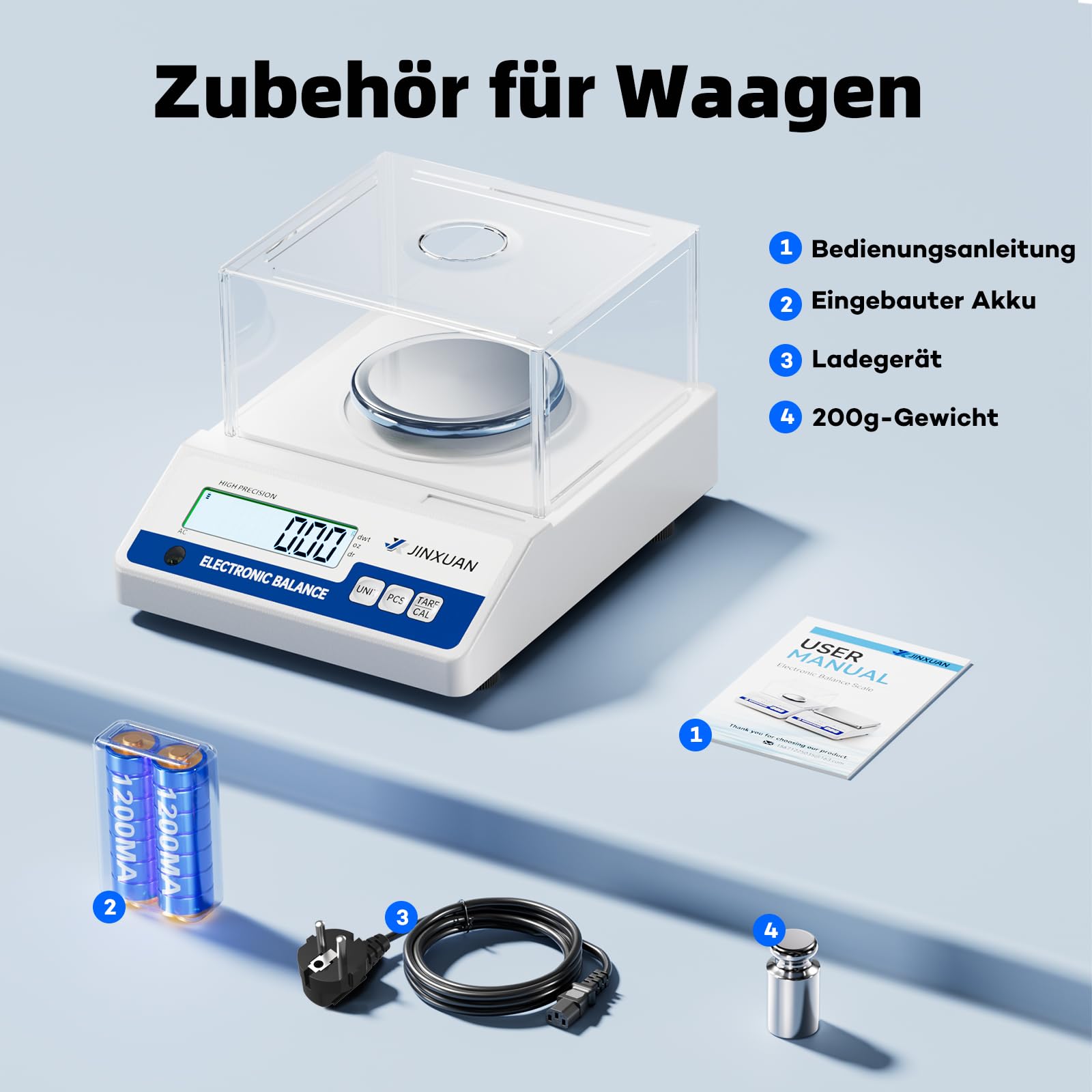 Laborwaage 500g x 0.001g Analysewaagen mg Waage Präzisionswaage Schmuckwaage mit einer Genauigkeit von 0,001 Gramm