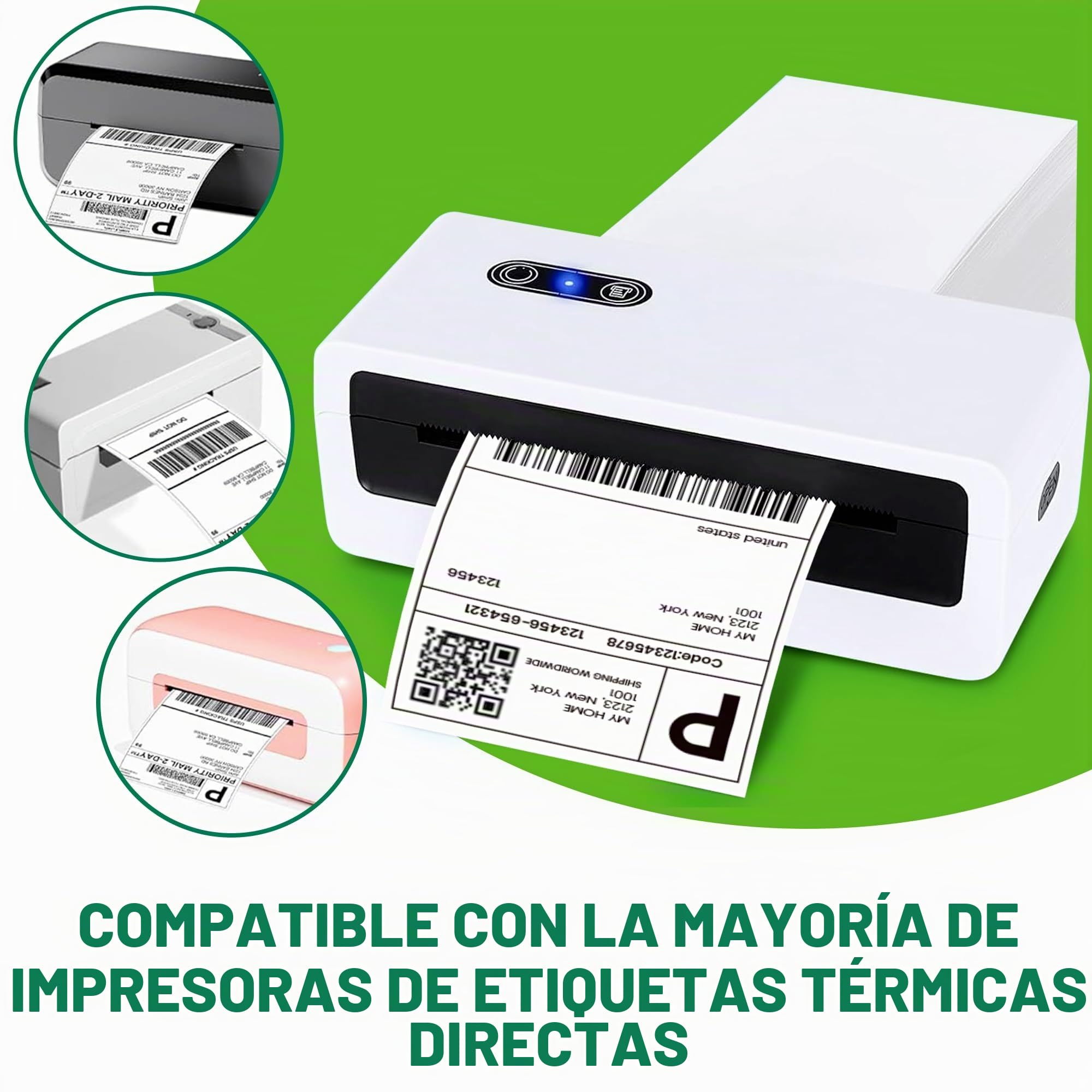 TAPEBEAR Etiquetas Térmicas 10x15cm 1000 Unidades en Fan-Fold