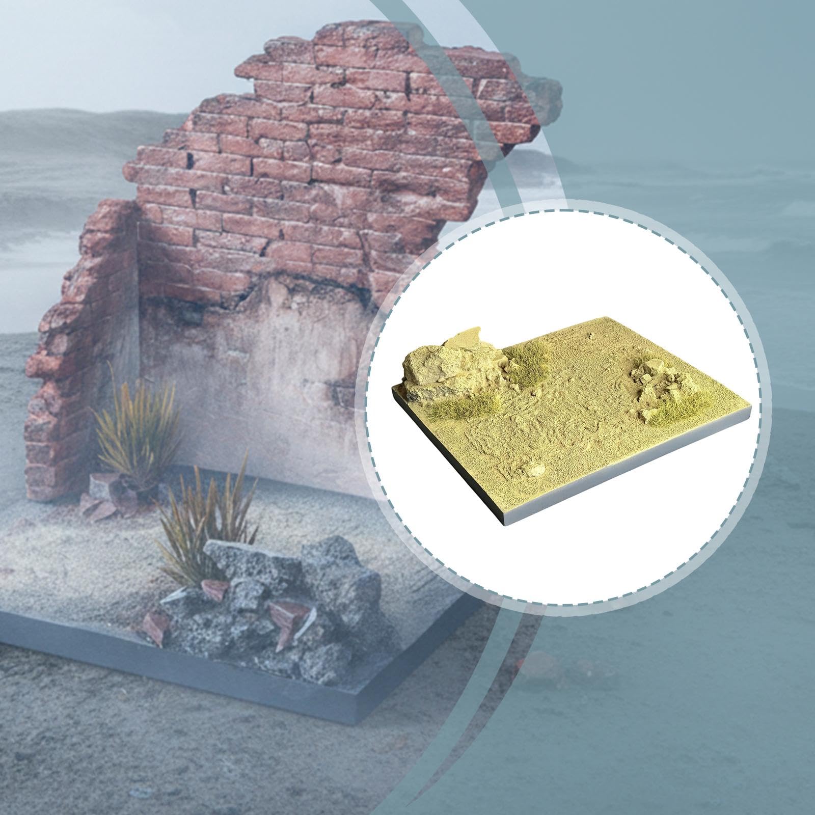 Rovine in Miniatura, Diorama, Modello di Edificio, Accessorio per Decorazione da Scrivania, Base in Resina, Simulazione, Adatto per Scene di Strada, E, Lz001d