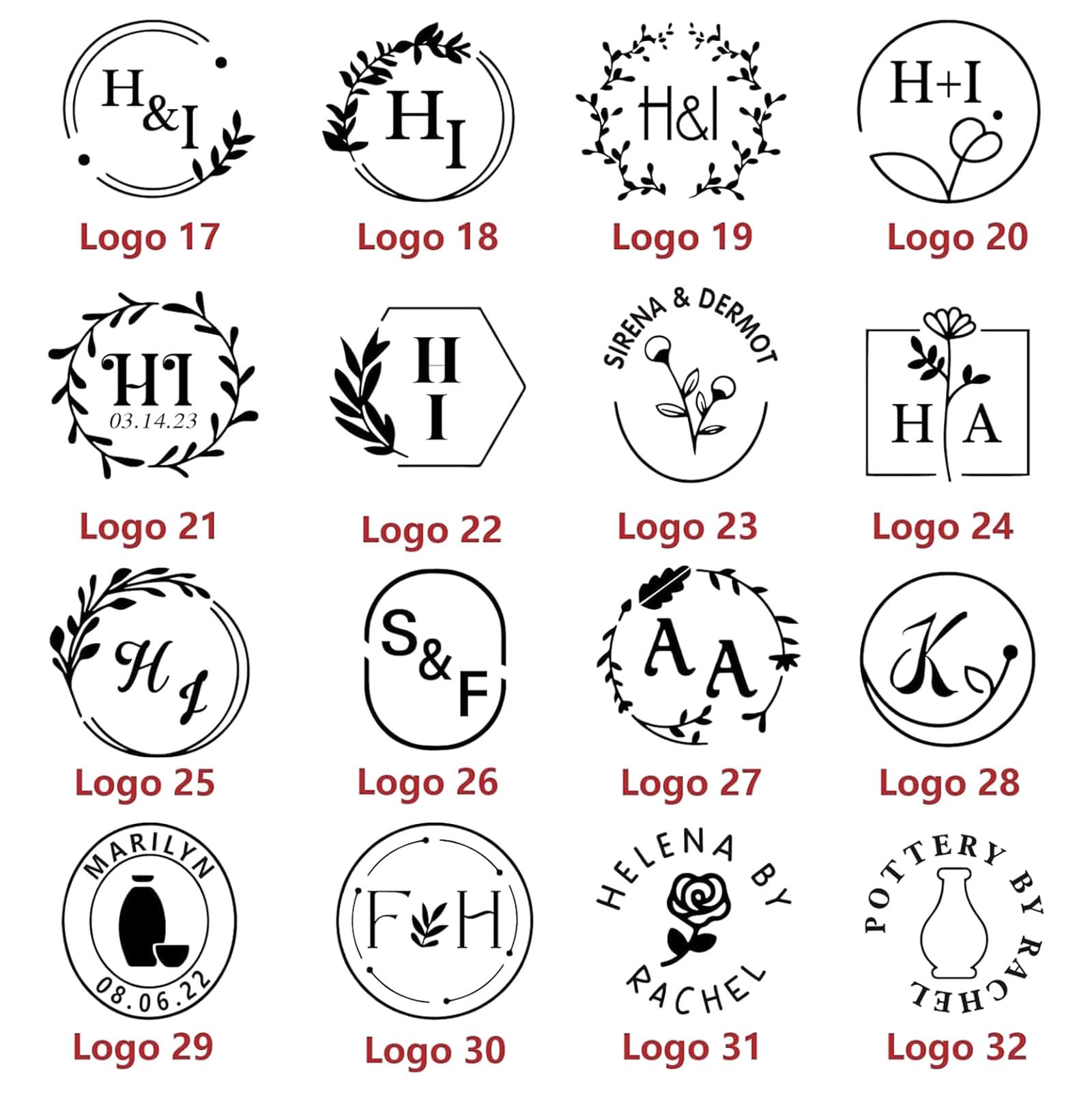 esmen Keramikstempel Signatur-Keramikstempel, individueller Tonstempel, individueller Tonstempel mit Text oder Muster, Tonstempelform für Keramik Individueller Stempel