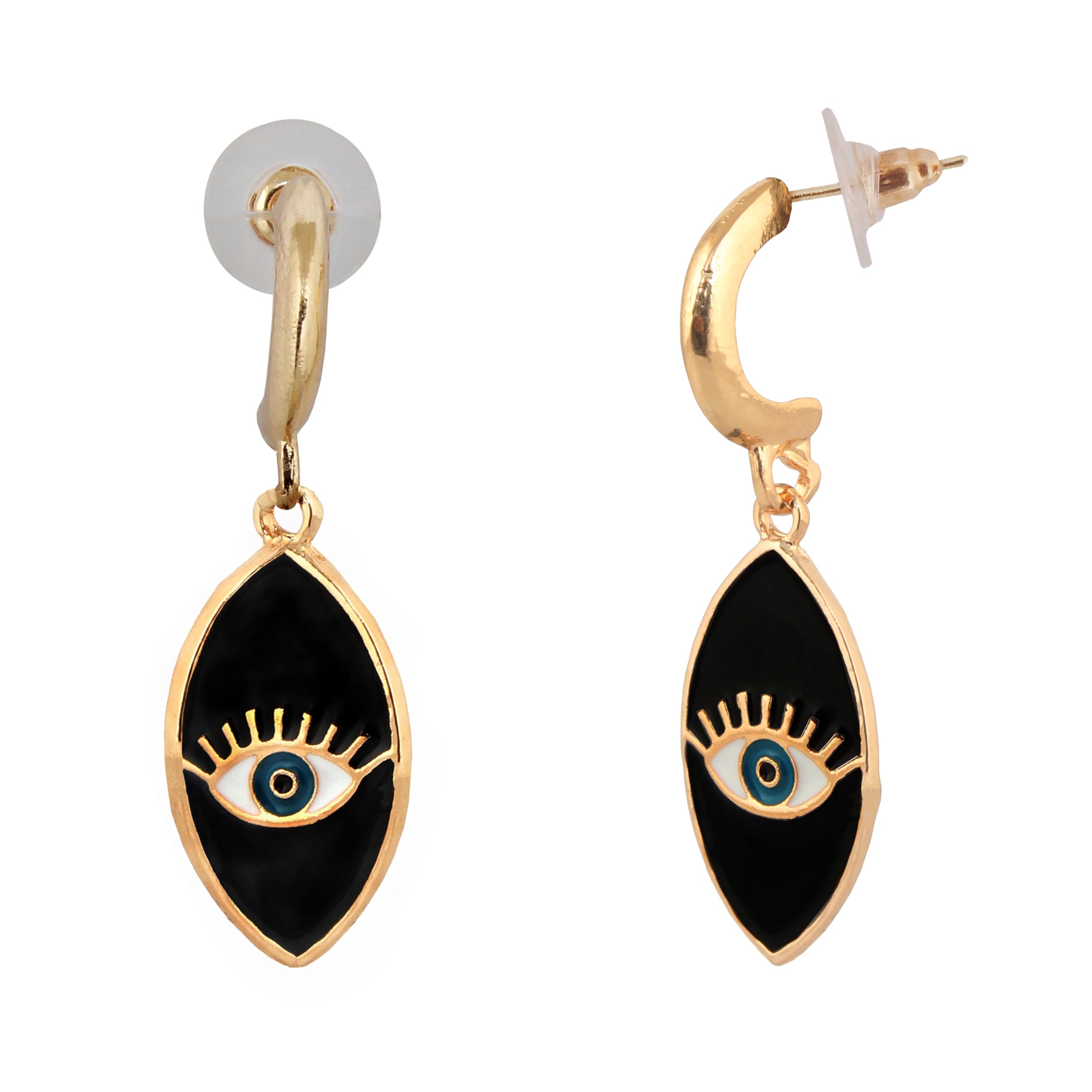 Lucky Jewellery Designer 18k Gold Plated Black Color Evil Eye Dangle Earring For Girls & Women (150-CHEM1-1256) (B0CWPDYMXJ) Amazon Price History, Amazon Price Tracker