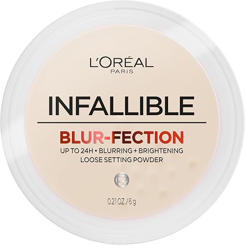L'Oreal Paris Infallible Blur-fection Longwear Loose Setting Powder, Blurring Face Powder With Up to 24HRs of Wear, Translucent Light, 1 Kit