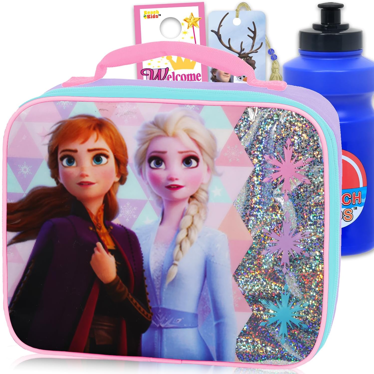 Disney Frozen Lunchbox for Girls Kids Bundle w/Insulated Lunch Bag + More