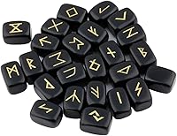 Vista 3 de rockcloud Juego de piedras de runa de obsidiana negra grabadas con letras grabadas para cristales de Wicca, curación de chakras, reiki