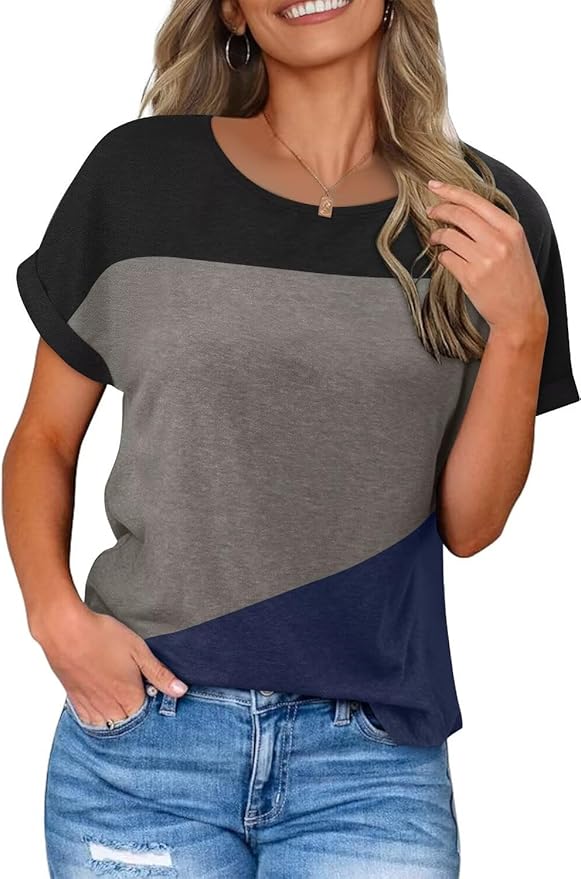 KISSMODA Summer Short Sleeve T Shirt Loose Fit Casual Dressy Women Top 2025 Trendy Ladies Fashion Blouses(S-3XL)