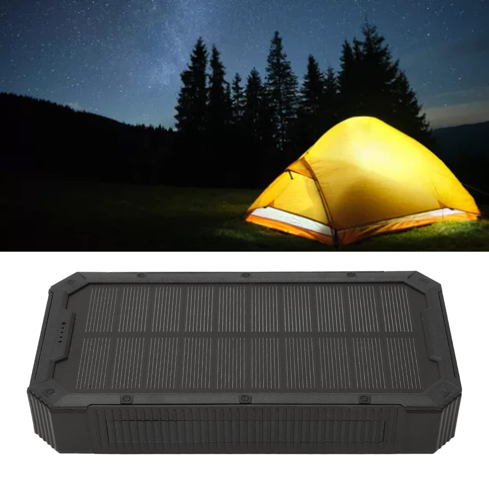 Ejoyous Solar PowerBank 36800 MAH, Przenośna ładowarka ładowarki Słonecznej z 36leds z Obciążeniem Bezprzewodowym z 4 Portami USB Typ C Wireless Ładowanie do Obozu na Zewnątrz Reisen (BLACK)