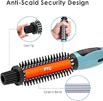 PHOEBE Curling Iron Brush Anti-Scald Bristles Instant Heat Up Curling Iron Dual Voltage Ceramic Tourmaline Ionic Hair Curling Wand for All Hair Types (1 Inch)