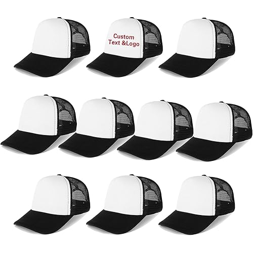 Ultrafun 10 Pack Trucker Hat Mesh Sublimation Blank Hats Adjustable Baseball Caps Hats for Men Women