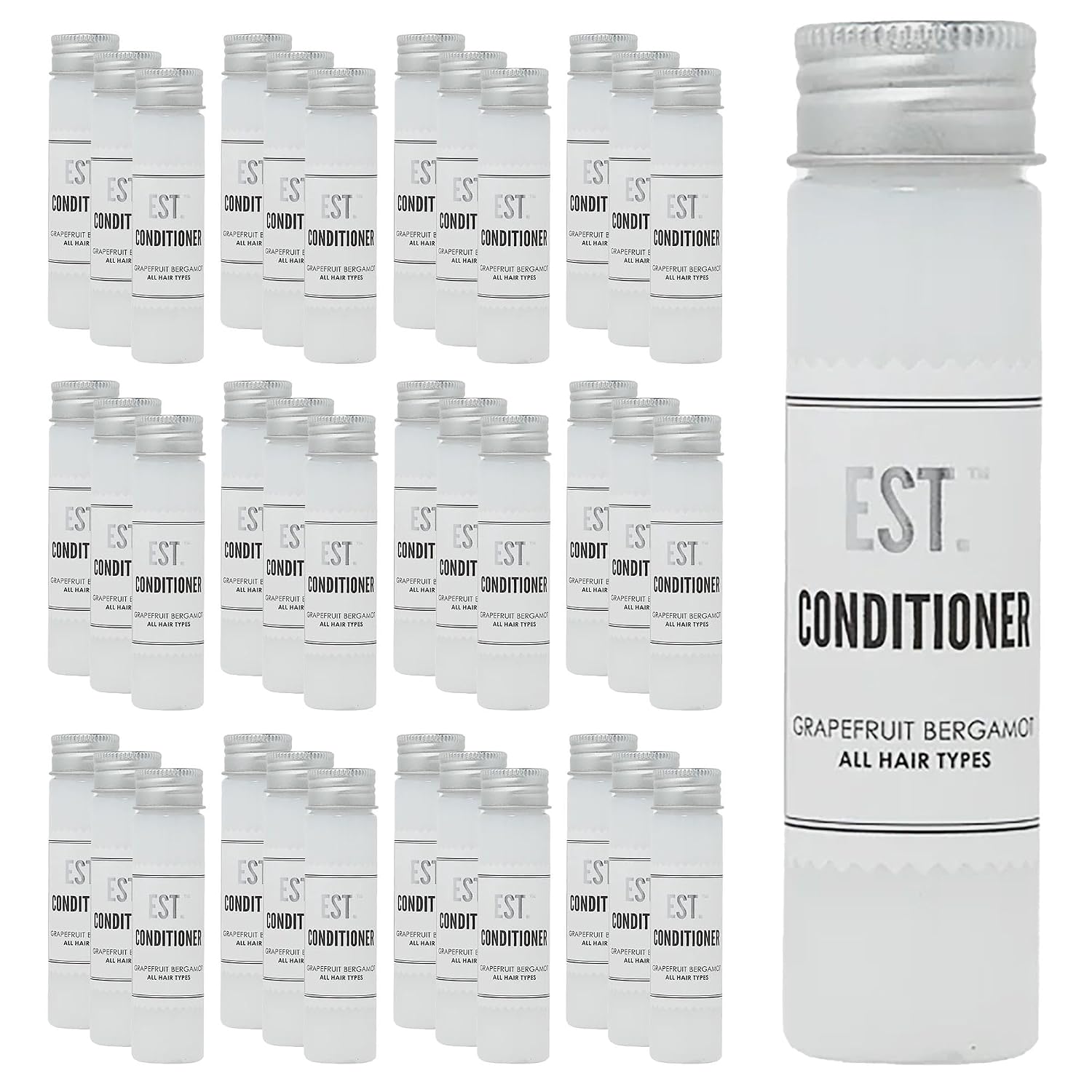 World Amenities EST. Conditioner with Grapefruit-Bergamot Fragrance, Biodegradable/Recyclable Bottle with Screw Top, 1.41oz / 40ml, Pack of 48