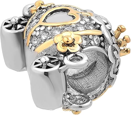 Miniatura 3 de NARTGO Dije de carruaje de calabaza de Cenicienta compatible con pulseras Pandora