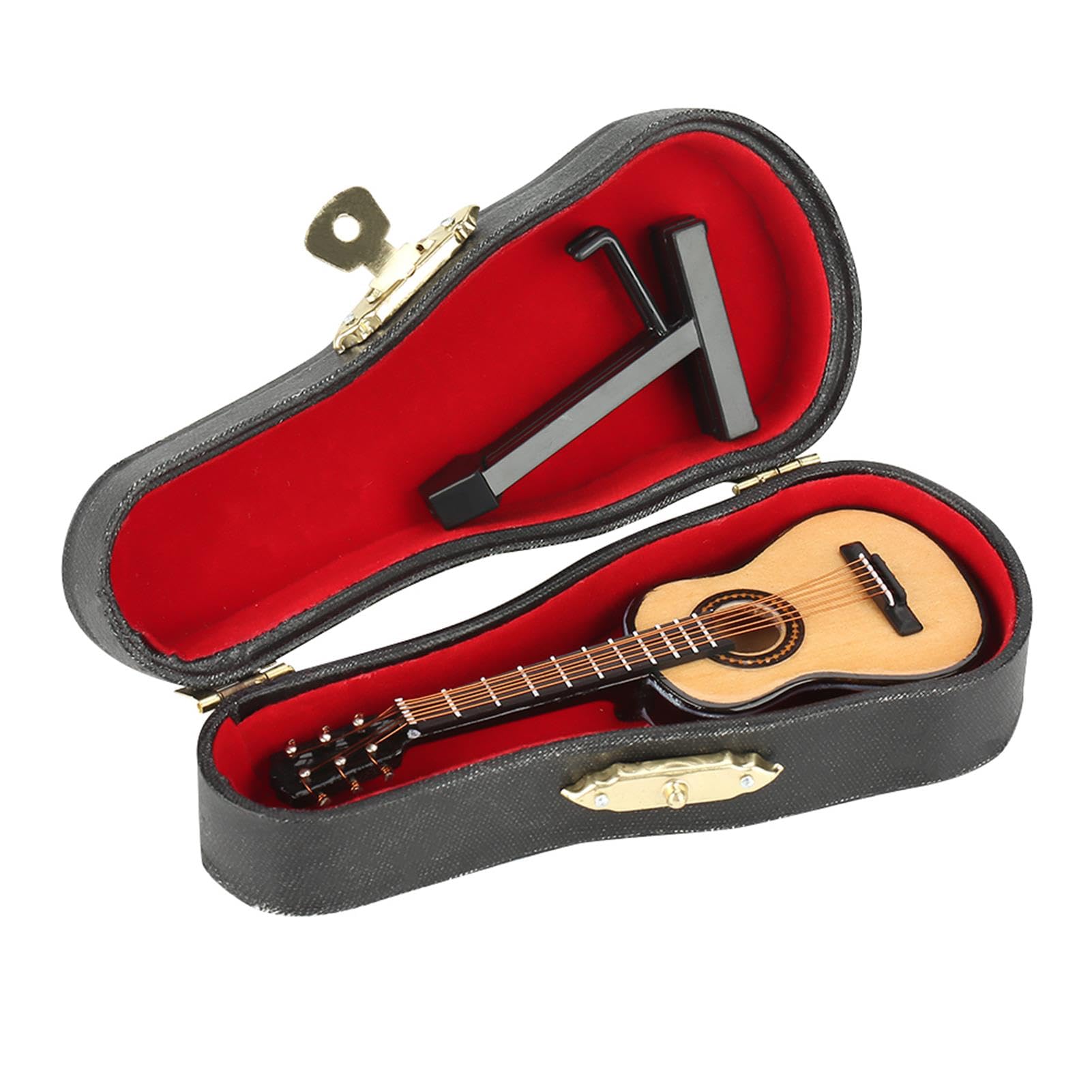 Miniature Toys Worlds Smallest Decor 12×6×4 Miniature Wooden Guitar Model Display Musical Ornaments Craft Home Decor - Image 2