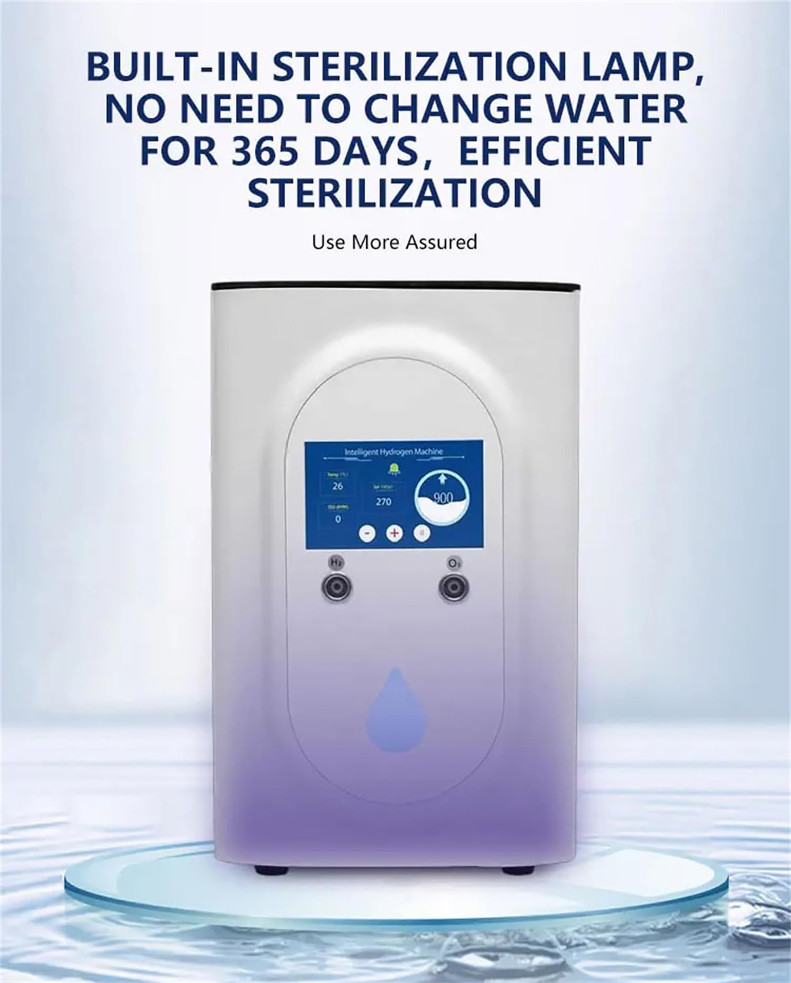 Urządzenie do inhalacji wodorem 900-1800 ml/min. Inhalator H2 z podwójnym wyjściem, generator wody wodorowej, 99,99 procent wysokiej czystości, niski poziom hałasu