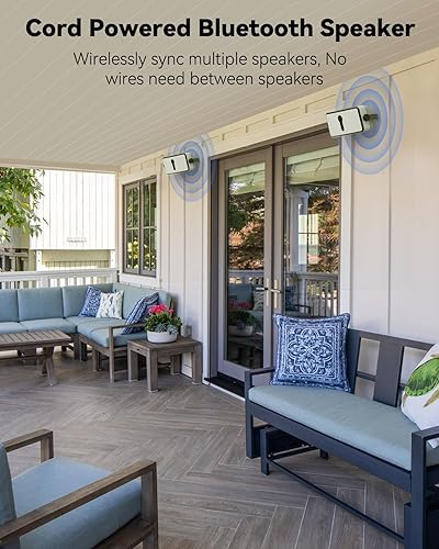Miniatura 2 de Altavoz Bluetooth para exteriores, IPX5 impermeable, sincronización inalámbrica con 100 altavoces, montaje en pared, compatible con teléfono,