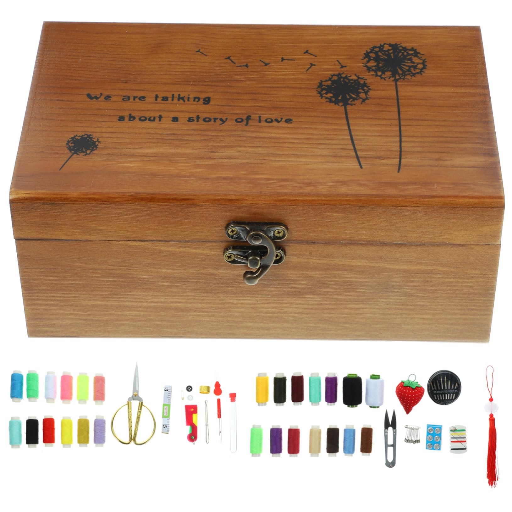 Kit D'outils de Couture Vintage pour Mère, 1 Ensemble Boîte Bois