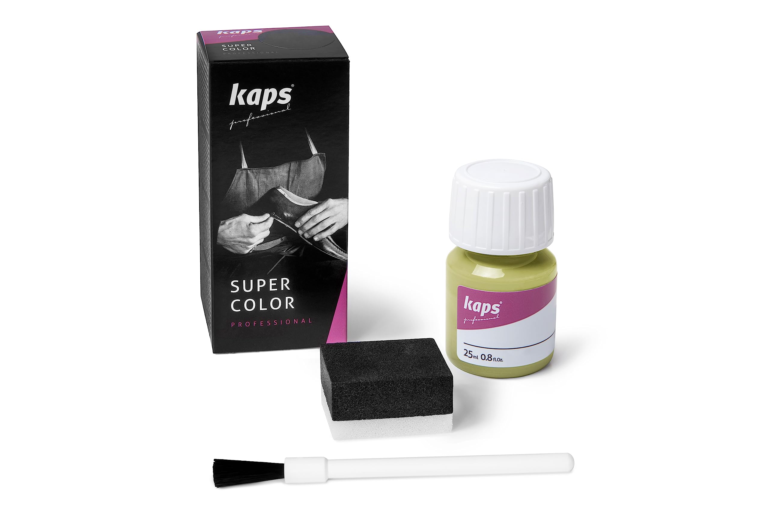 Tinte para Zapatos y Bolsos de Cuero y Textil con Esponja y Brocha, Kaps Super Color, 70 Colores (117 - azul marino) — view 54