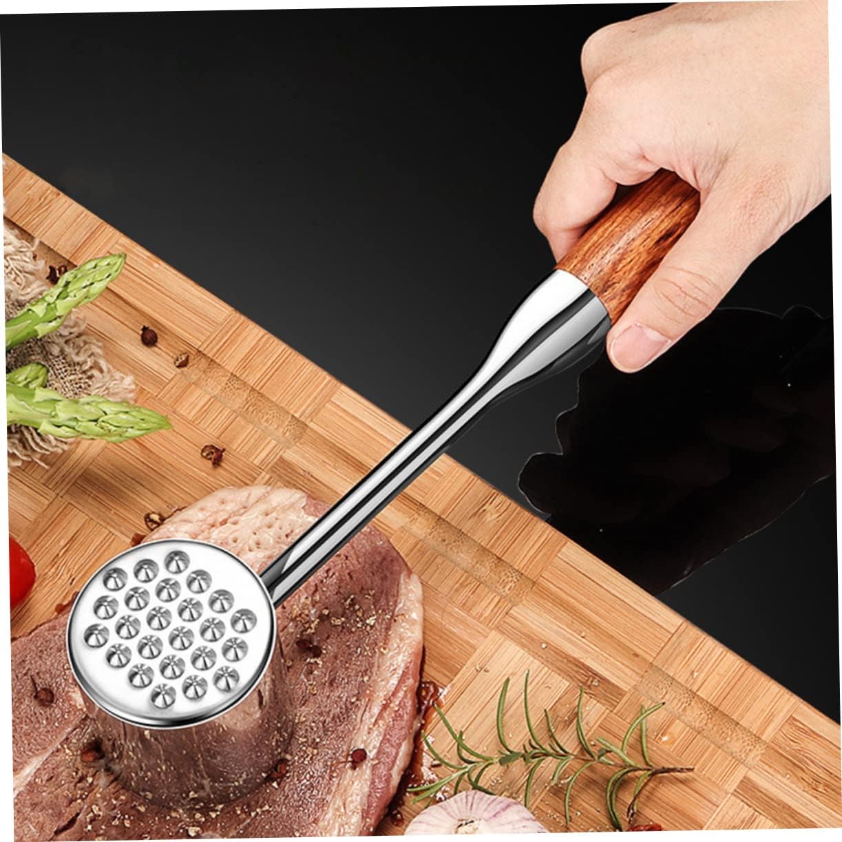 KICHOUSE 1pc Meat Tenderizer Hammer with Comfortable Handle for Easy Use Versatile Tool for Loosening Meat Fibers Crushing Garlic Nuts More